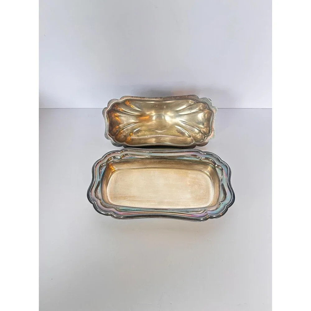 Vintage Gorham Heritage YH18 Silverplated Covered Butter Dish with Lid - MCM
